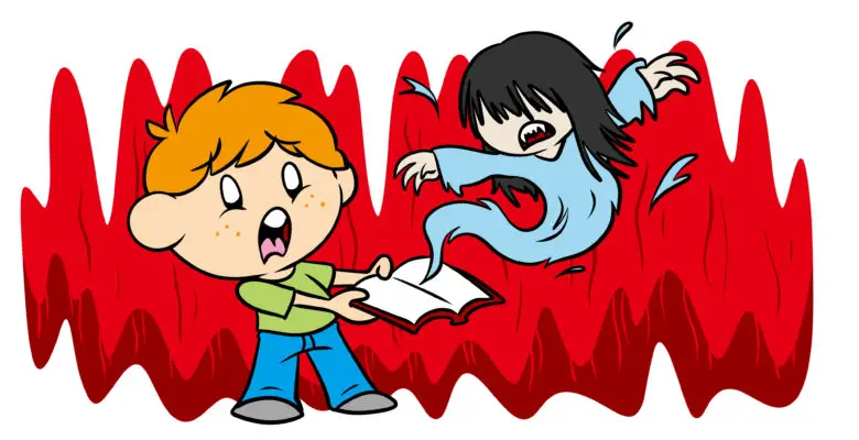 Want To Disturb Your Readers? Mastering The Uncanny Is The Answer - A horrific ghost emerges from a book, terrifying the reader.