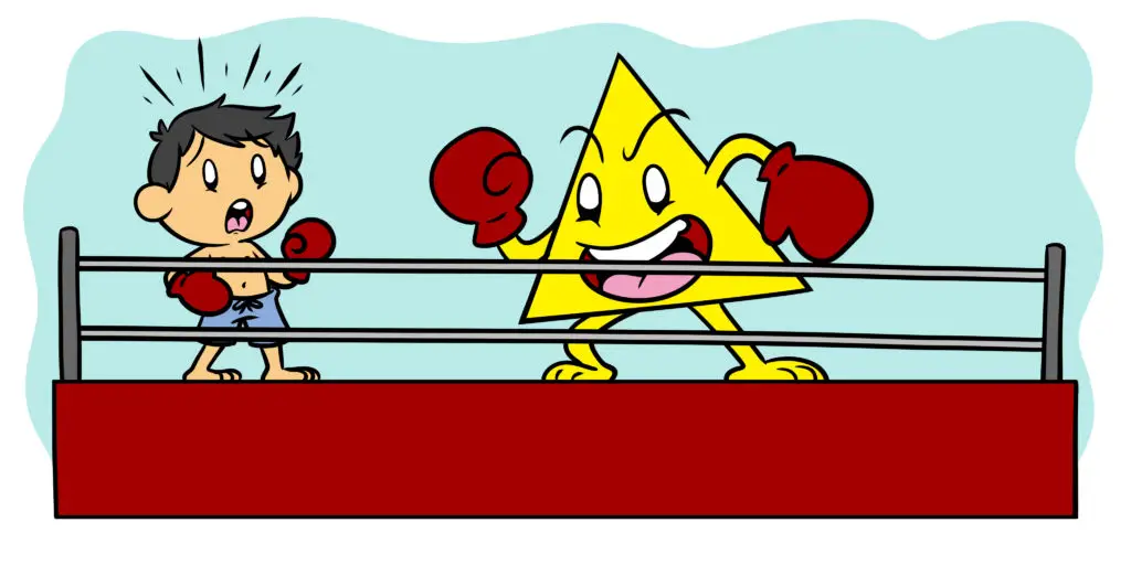 Nobody Beats The Triangle, But You Can Be Prepared For It - A boxer faces off against a giant triangle.