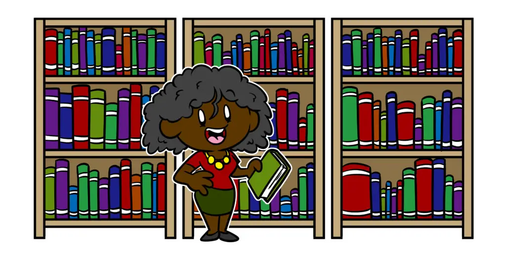 Your Research Can’t Stop With The Internet – Here’s Where To Go - An author stands in front of shelves of books.