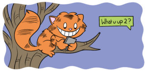 8 Radical Writing Opportunities (That Pay) - The Cheshire Cat sits in a tree, texting.