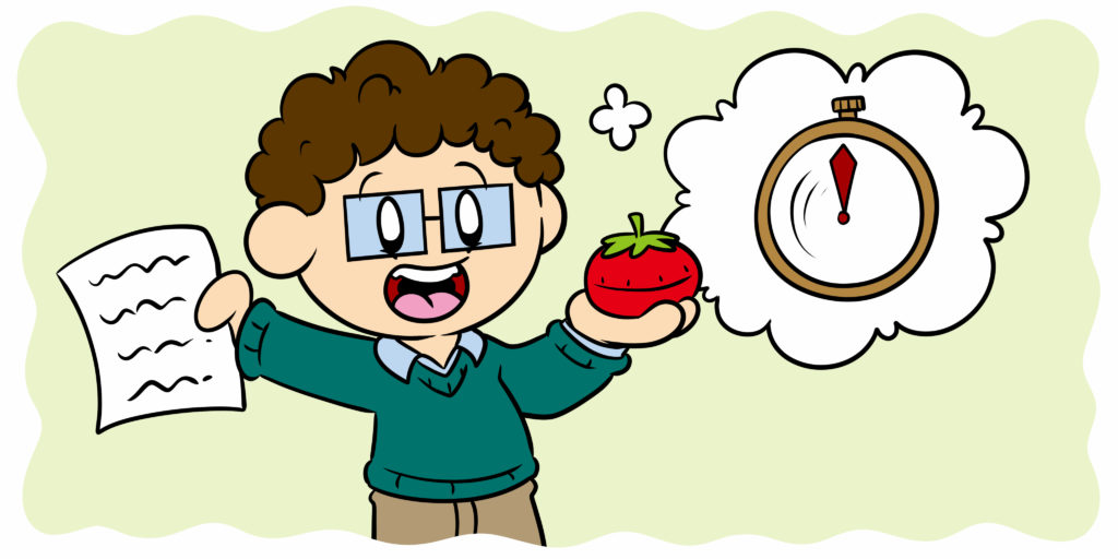 Can The Pomodoro Technique Help Your Writing? - An author holds up a tomato-shaped timer.