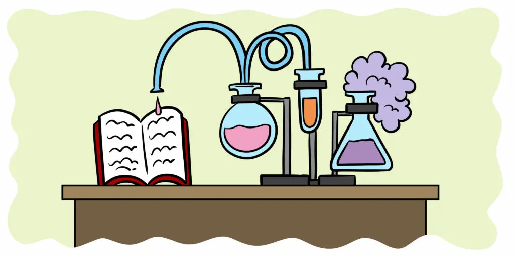 Which Readability Tests Can Actually Improve Your Writing? - Liquid flows from beakers, through tubes and onto a book.