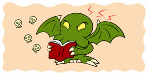 Are You Experimenting With New Weird Fiction? - A strange monster reads a book, seemingly annoyed.