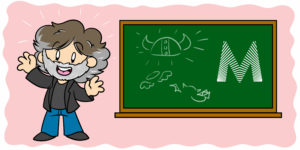 Neil Gaiman MasterClass Review: Is It Worth Your Money? - Neil Gaiman stands by a blackboard, on which he has drawn the MasterClass logo.